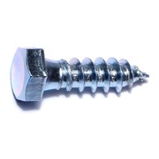 MIDWEST FASTENER Lag Screw, 3/8 in, 1-1/4 in, Steel, Zinc Plated Hex Hex Drive, 100 PK 01312